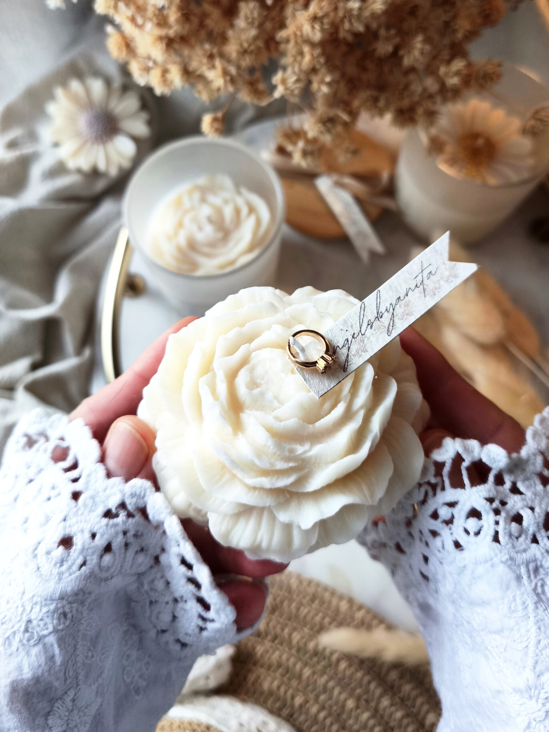 Świeca sojowa wolnostojąca Piwonia - obrazek 3