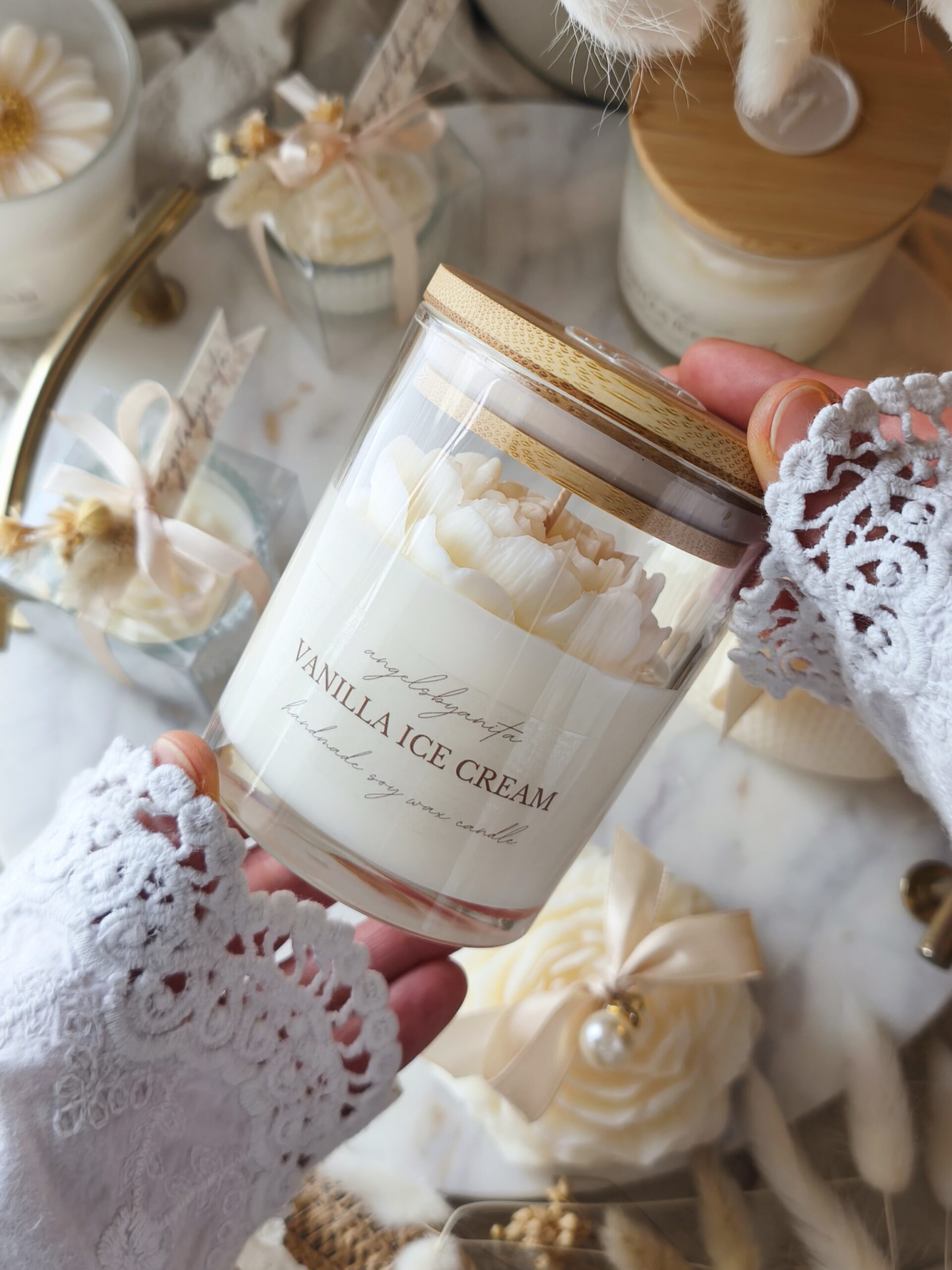 Świeca sojowa Biała piwonia - obrazek 3