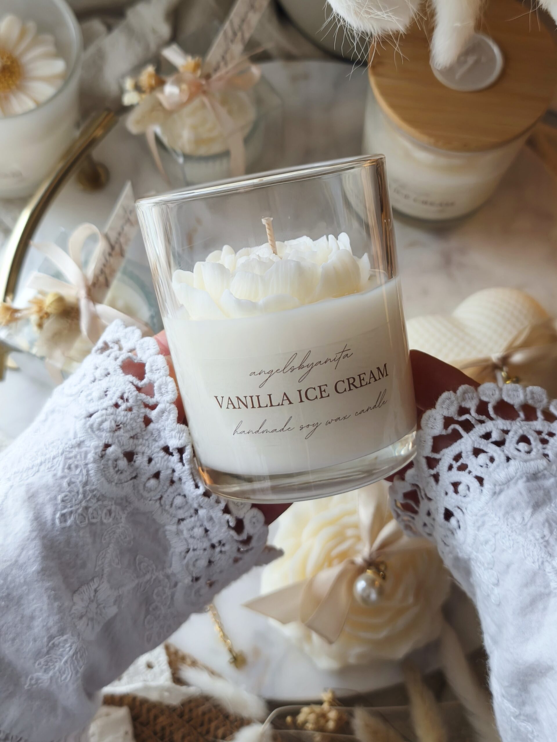 Świeca sojowa Biała piwonia - obrazek 4